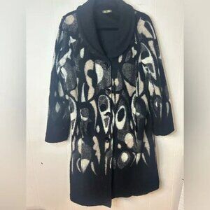 Dolcezza, size Small, Wool long sleeve, long fitted cardigan. Button up, pockets